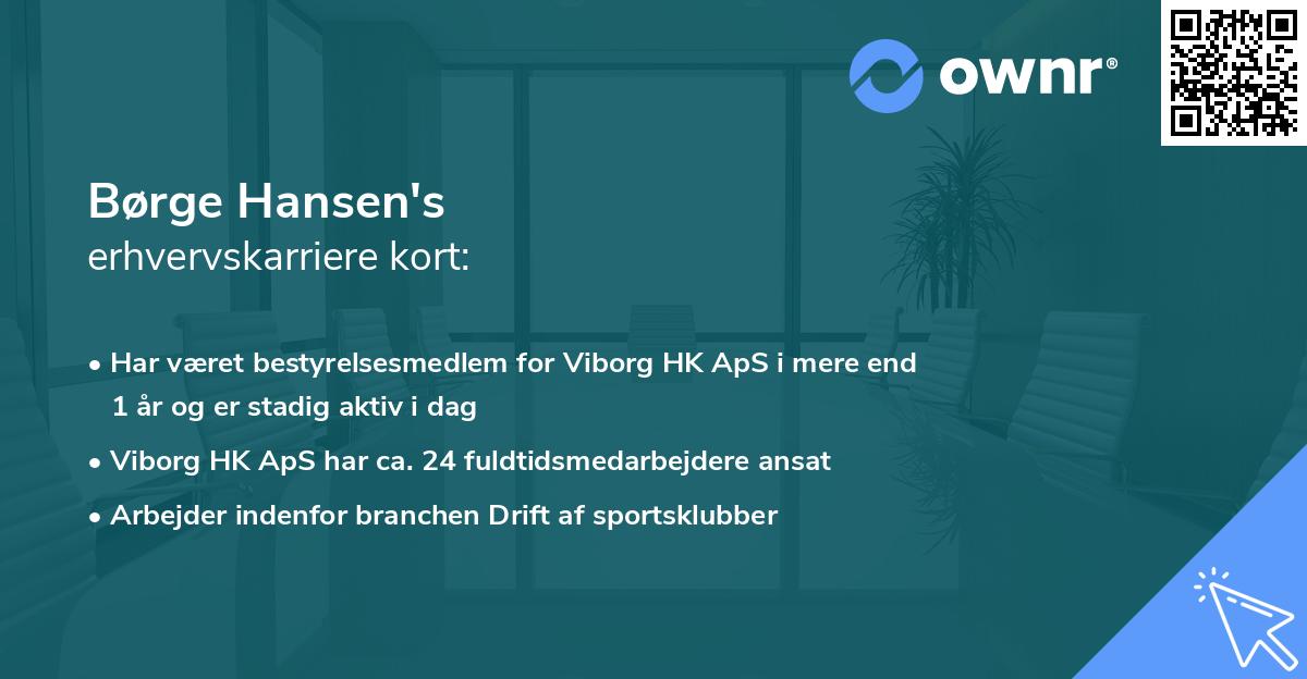 Børge Hansen's erhvervskarriere kort