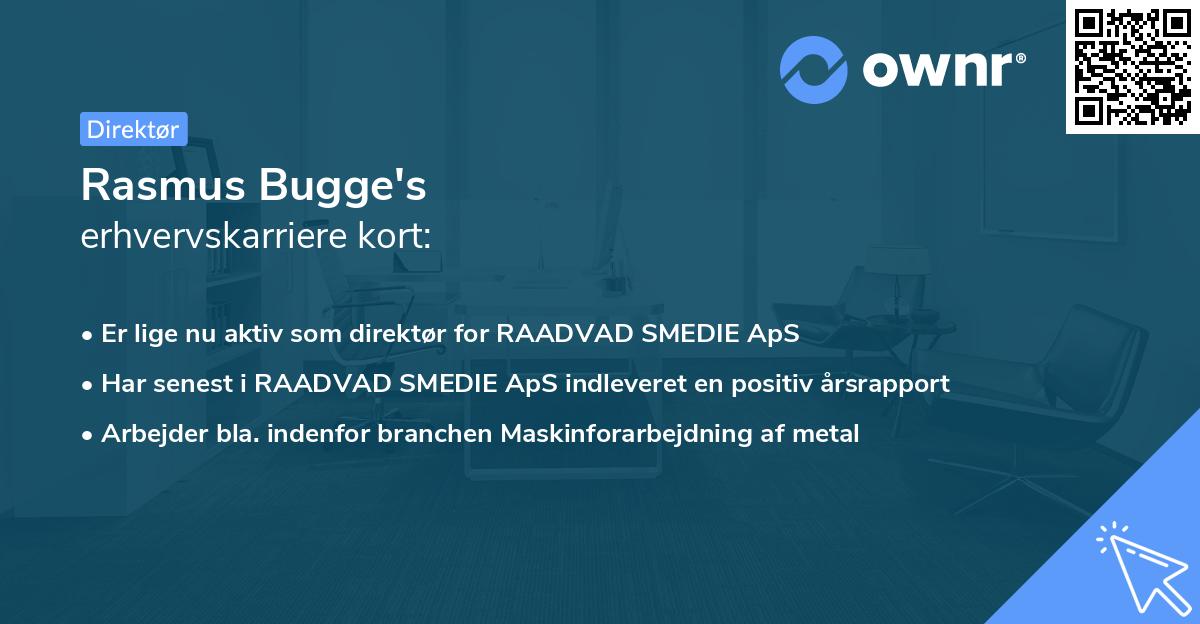 Rasmus Bugge's erhvervskarriere kort