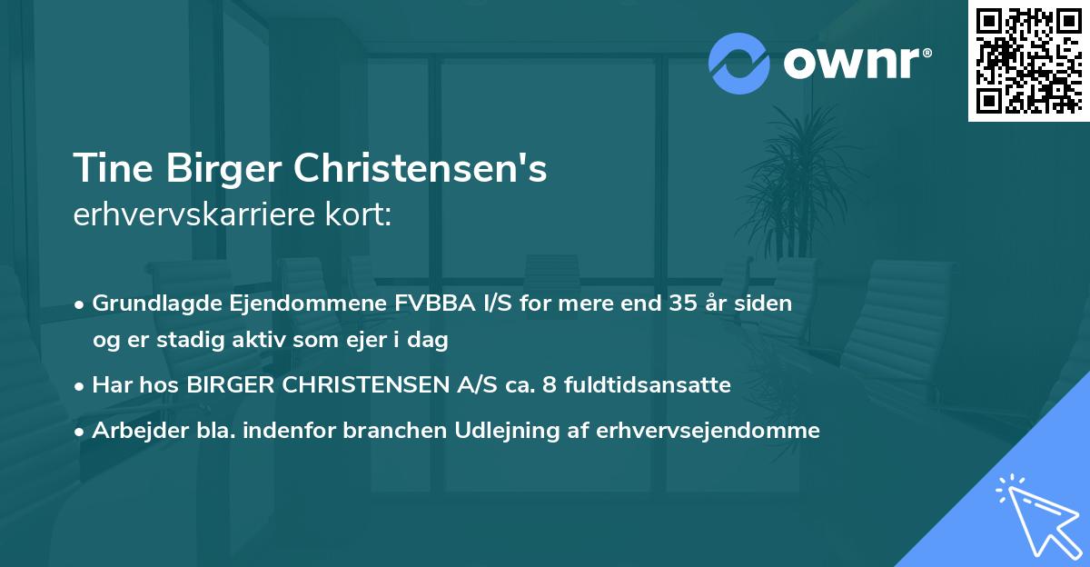 Tine Birger Christensen's erhvervskarriere kort