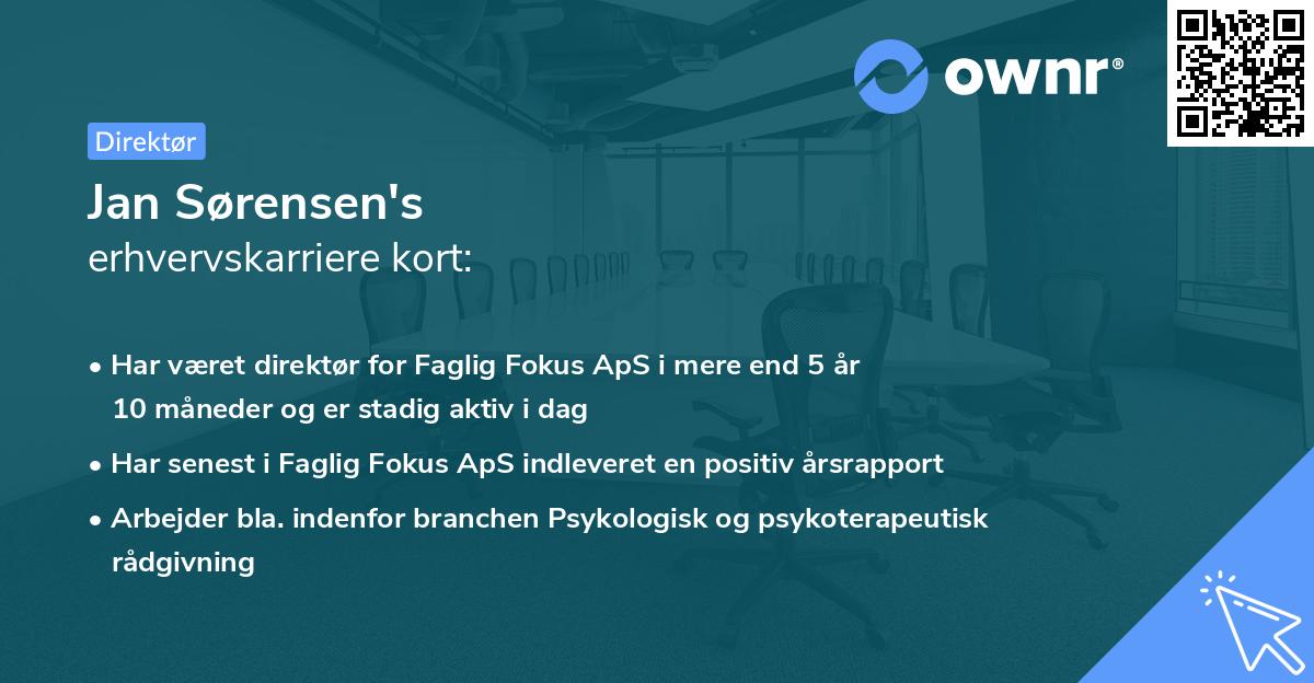 Jan Sørensen's erhvervskarriere kort
