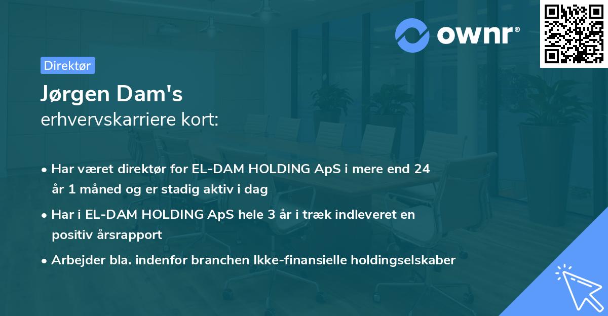 Jørgen Dam's erhvervskarriere kort