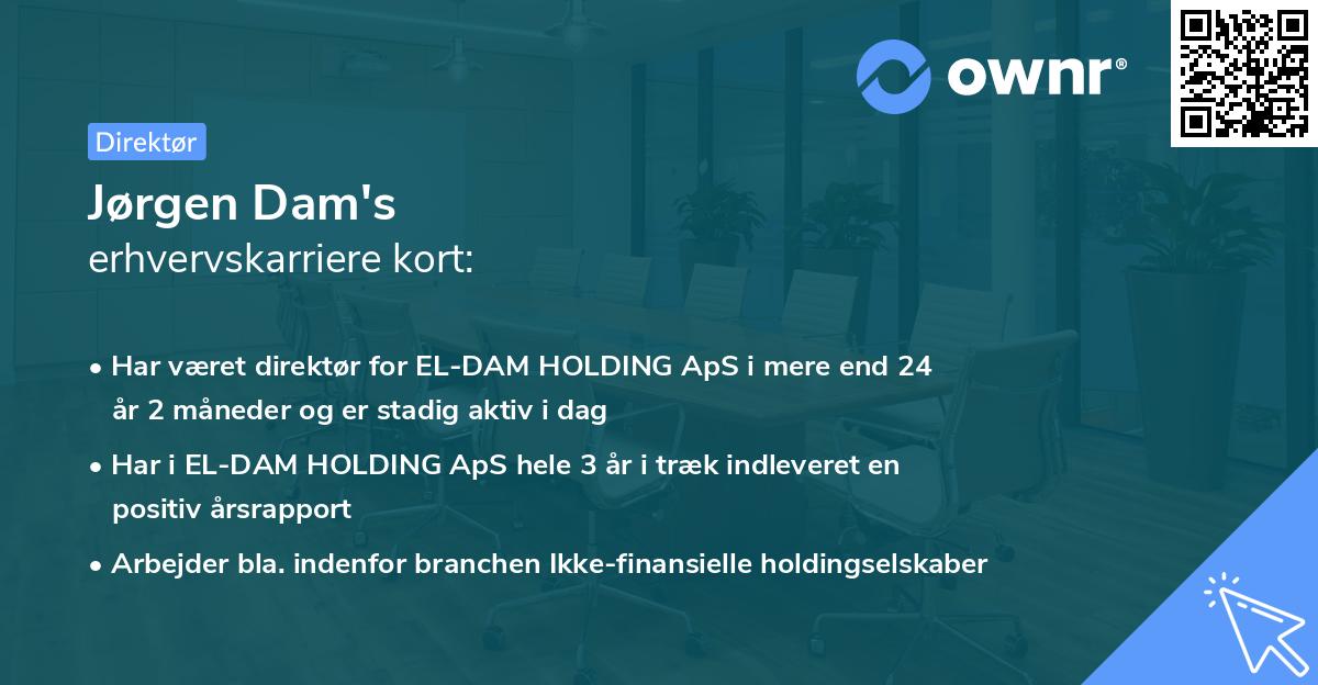 Jørgen Dam's erhvervskarriere kort