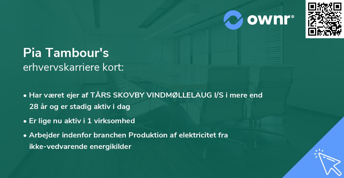 Pia Tambour's erhvervskarriere kort