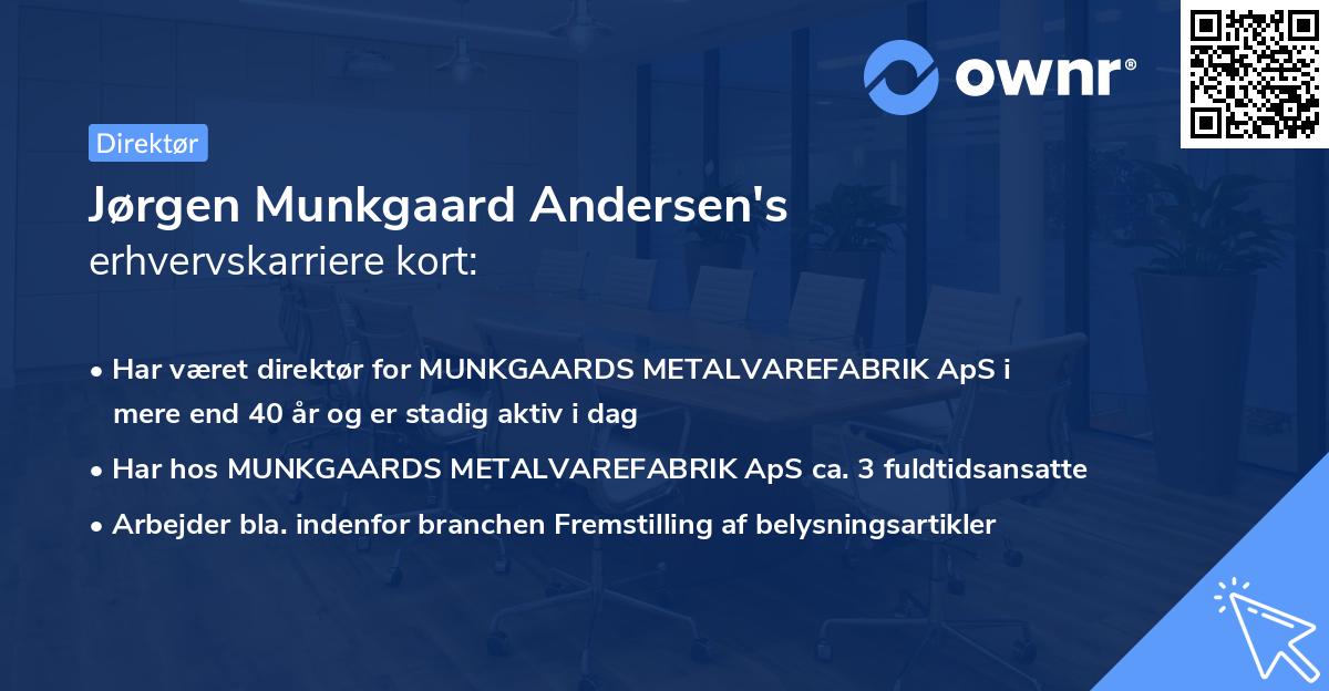 Jørgen Munkgaard Andersen's erhvervskarriere kort