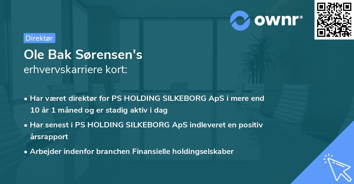 Ole Bak Sørensen's erhvervskarriere kort