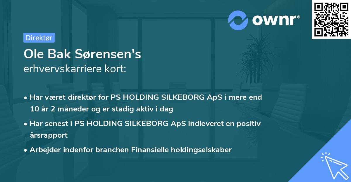 Ole Bak Sørensen's erhvervskarriere kort