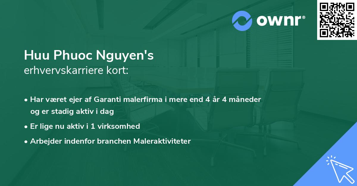 Huu Phuoc Nguyen's erhvervskarriere kort