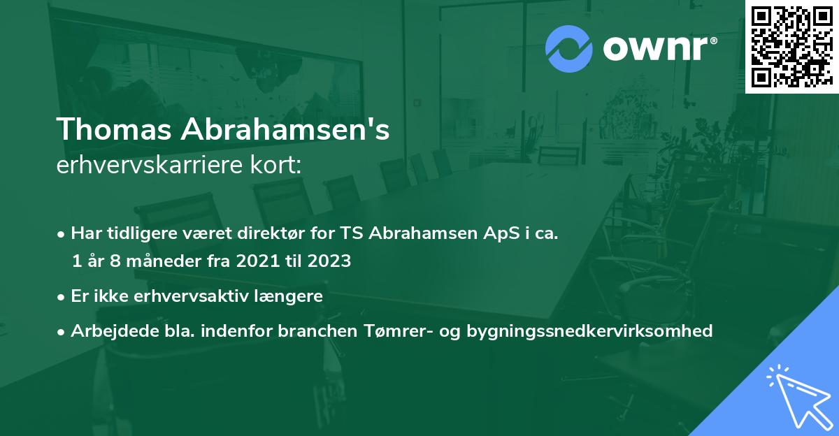 Thomas Abrahamsen's erhvervskarriere kort