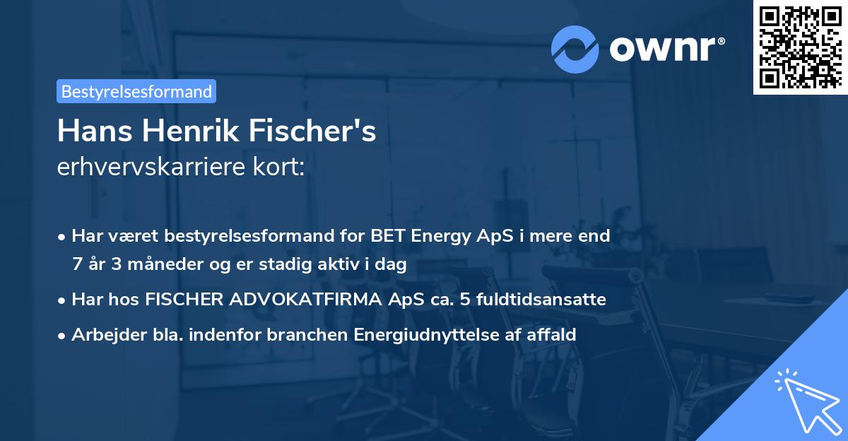 Hans Henrik Fischer's erhvervskarriere kort