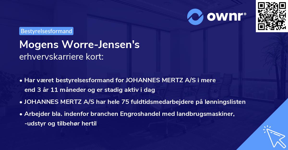 Mogens Worre-Jensen's erhvervskarriere kort