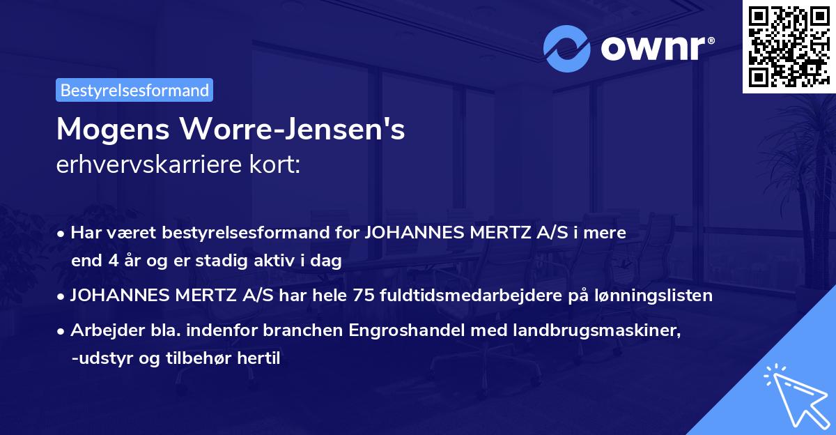 Mogens Worre-Jensen's erhvervskarriere kort