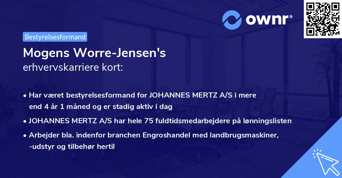Mogens Worre-Jensen's erhvervskarriere kort