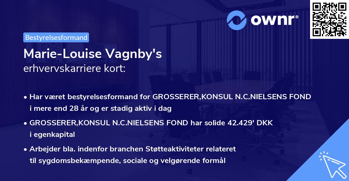 Marie-Louise Vagnby's erhvervskarriere kort