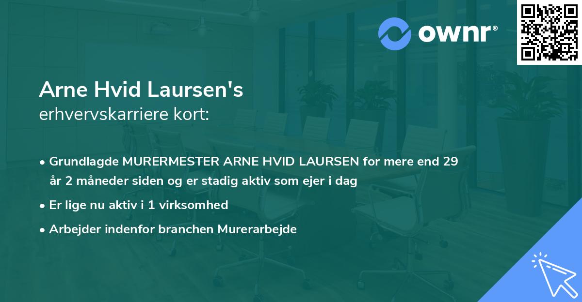Arne Hvid Laursen's erhvervskarriere kort