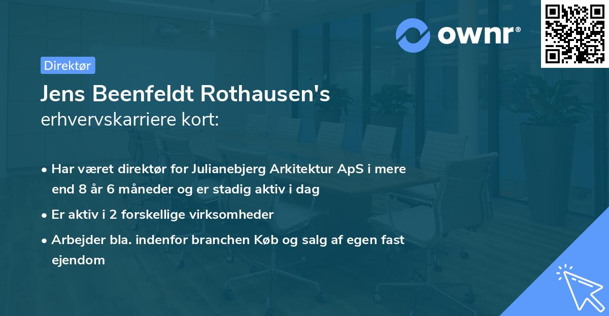 Jens Beenfeldt Rothausen's erhvervskarriere kort