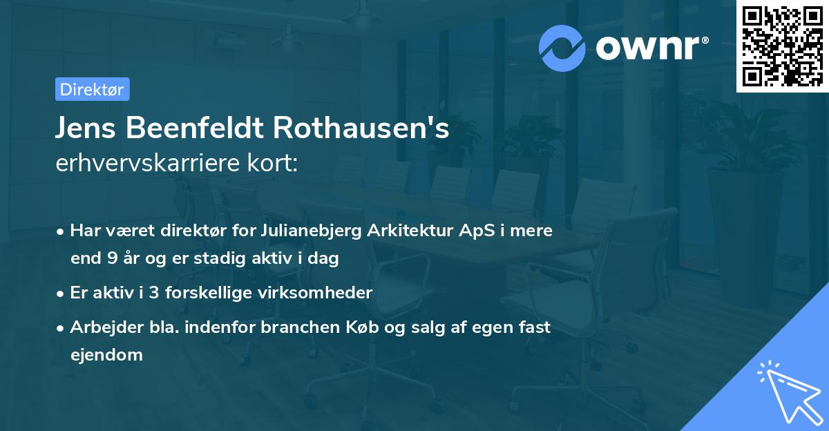 Jens Beenfeldt Rothausen's erhvervskarriere kort