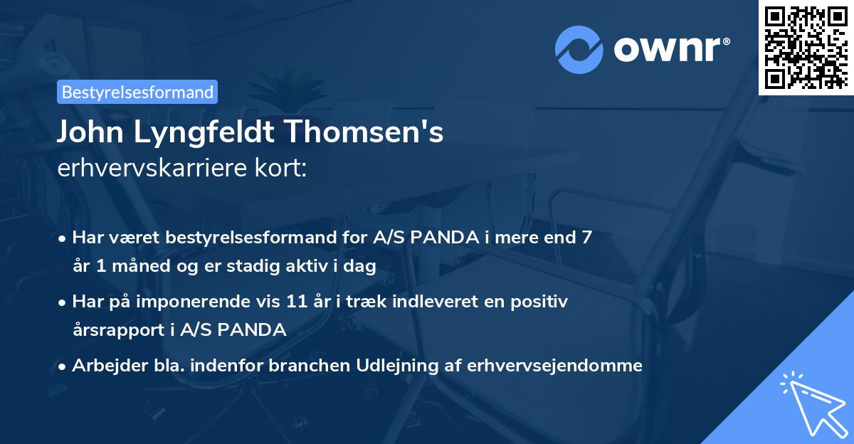 John Lyngfeldt Thomsen's erhvervskarriere kort