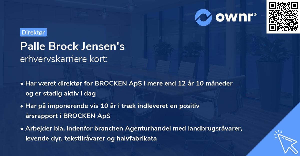 Palle Brock Jensen's erhvervskarriere kort
