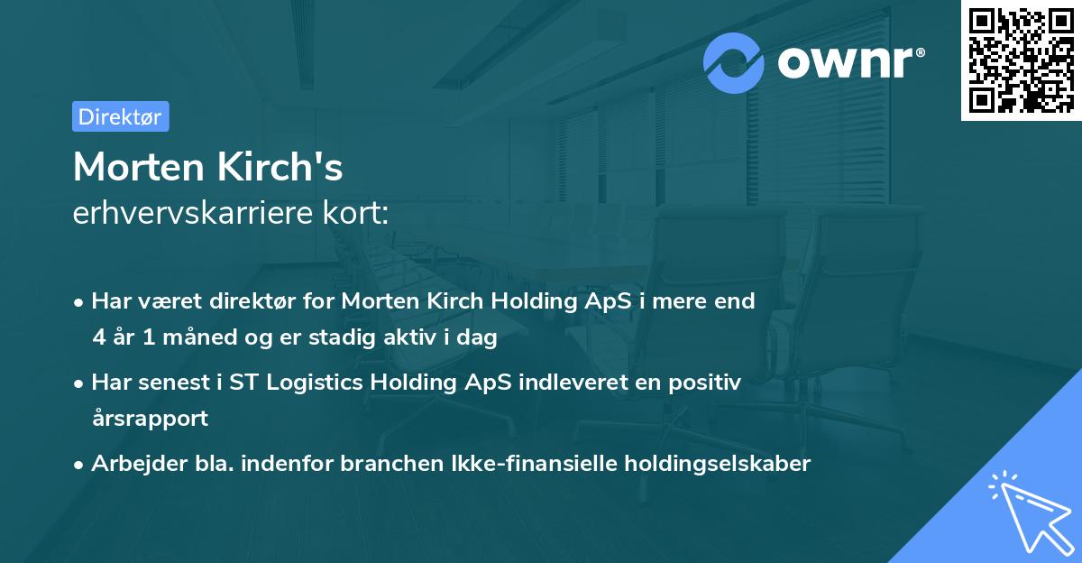 Morten Kirch's erhvervskarriere kort