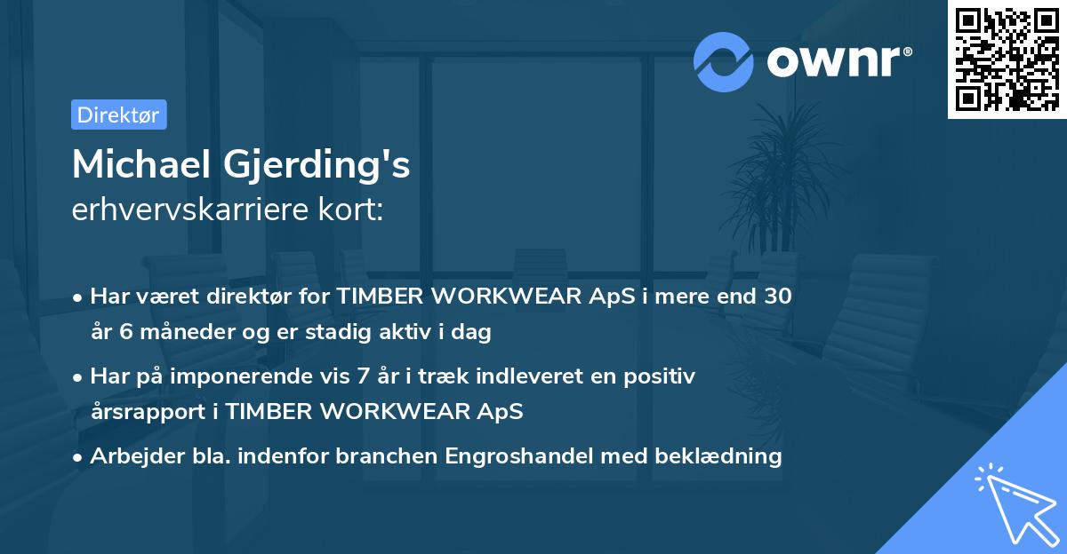Michael Gjerding's erhvervskarriere kort