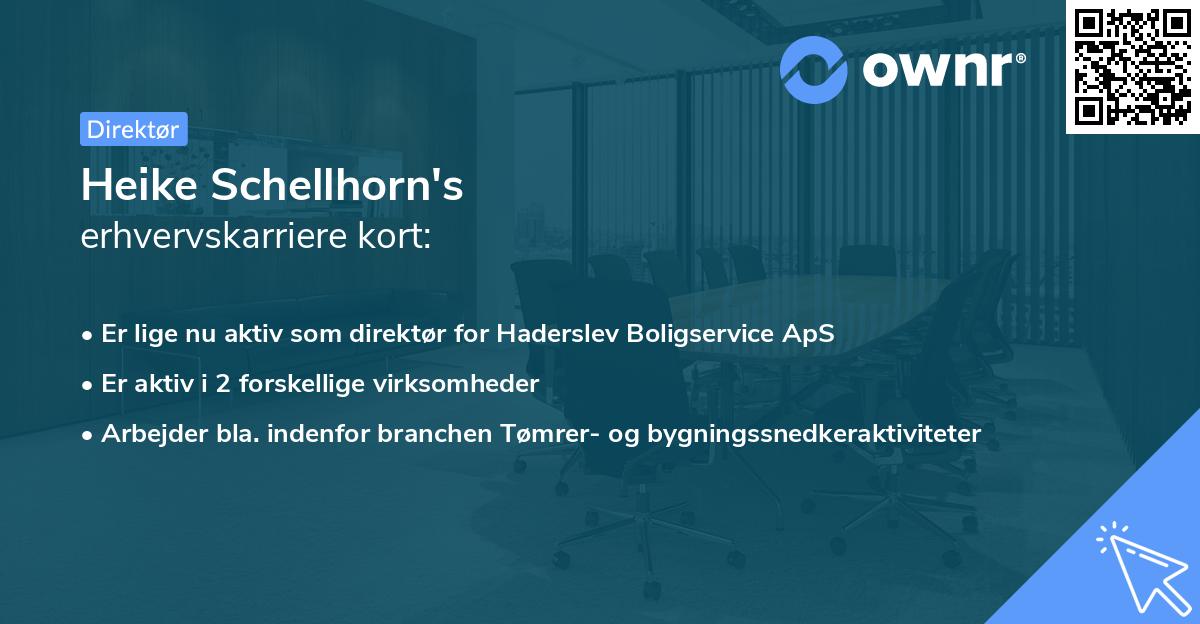 Heike Schellhorn's erhvervskarriere kort