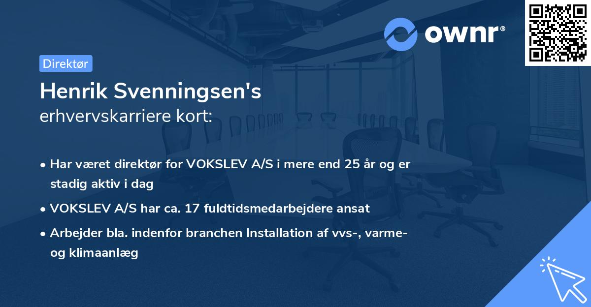 Henrik Svenningsen's erhvervskarriere kort