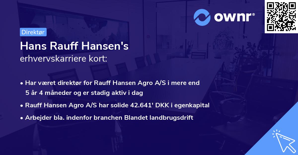Hans Rauff Hansen's erhvervskarriere kort