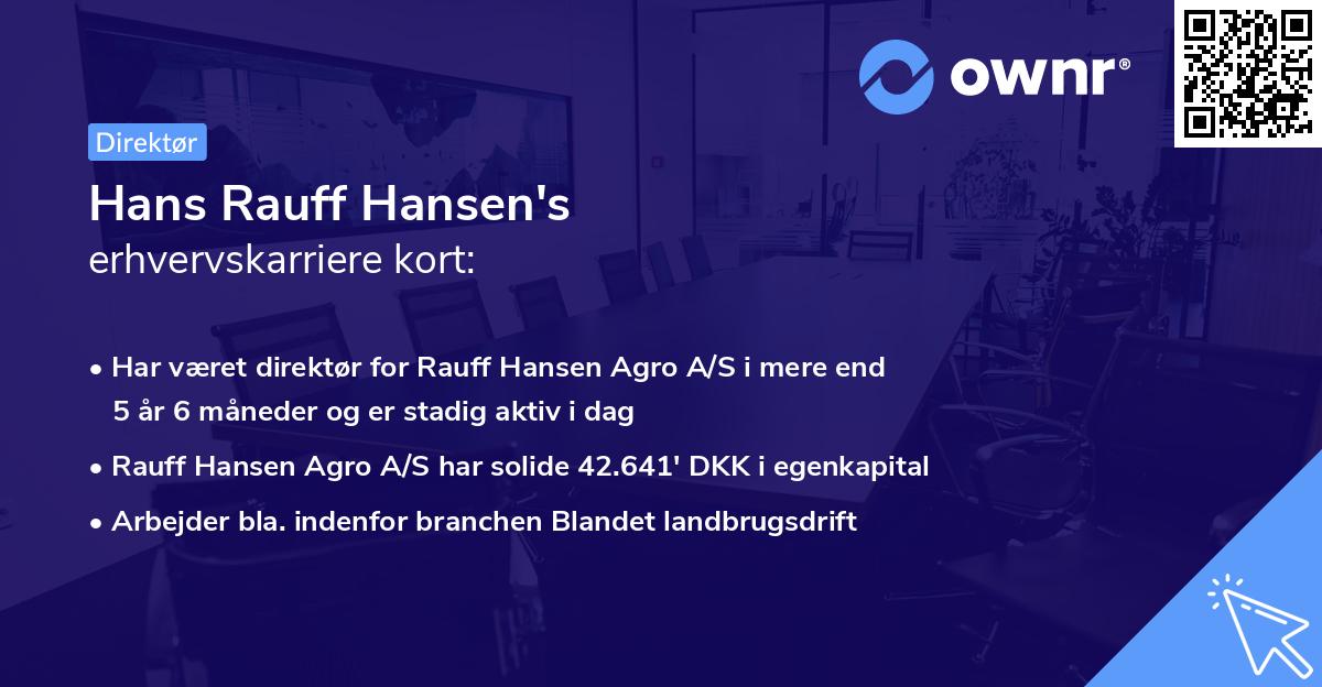 Hans Rauff Hansen's erhvervskarriere kort