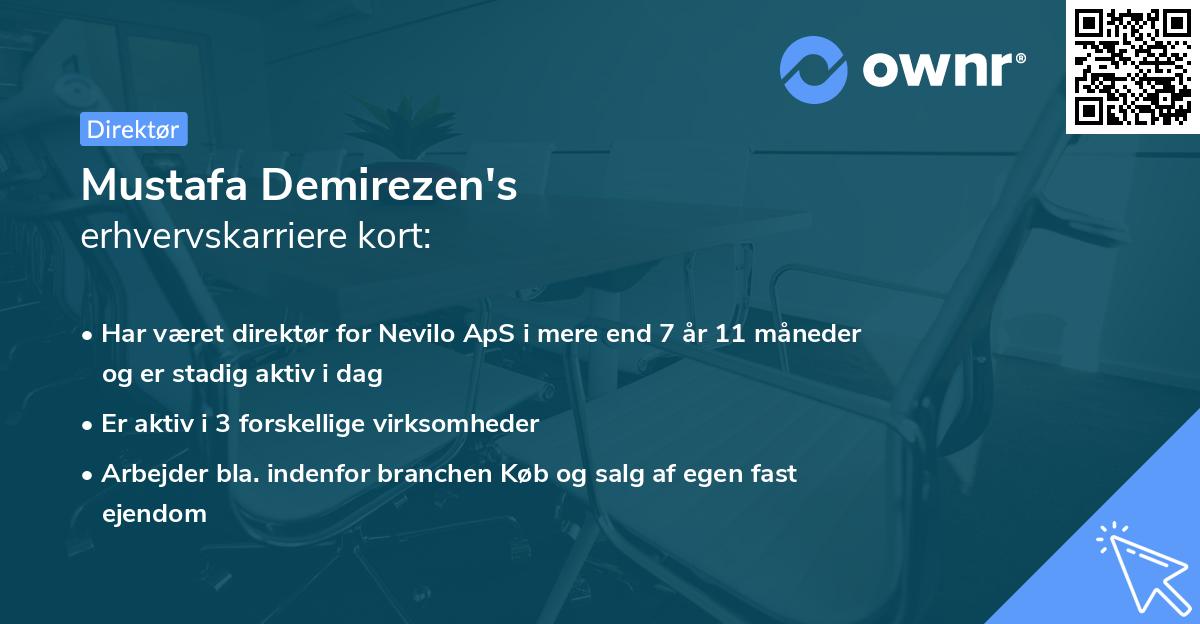 Mustafa Demirezen's erhvervskarriere kort