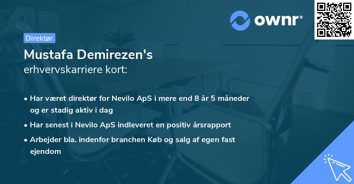 Mustafa Demirezen's erhvervskarriere kort