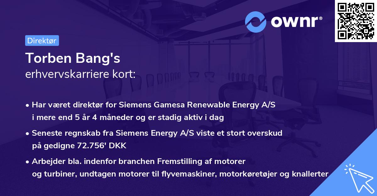 Torben Bang's erhvervskarriere kort