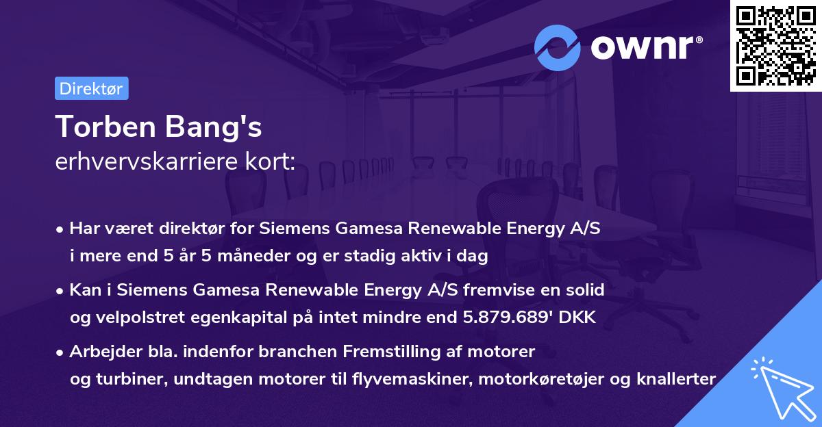 Torben Bang's erhvervskarriere kort