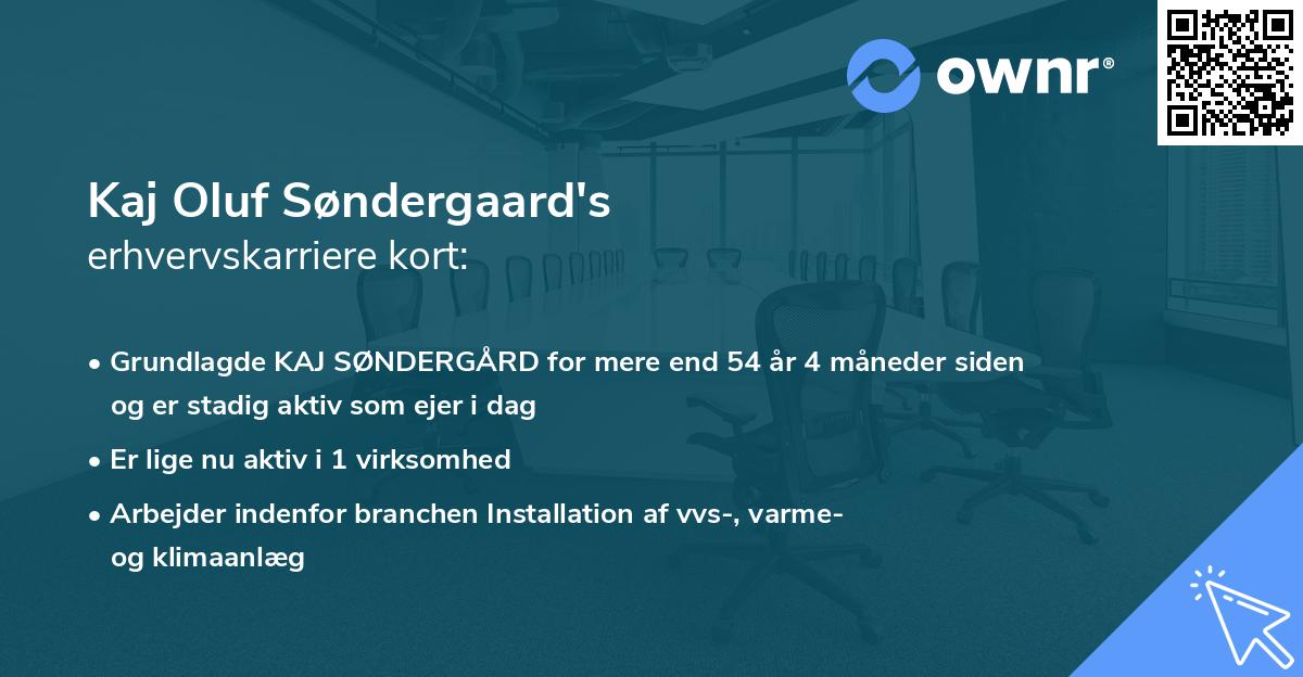 Kaj Oluf Søndergaard's erhvervskarriere kort