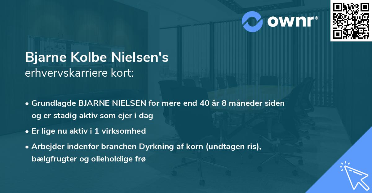 Bjarne Kolbe Nielsen's erhvervskarriere kort