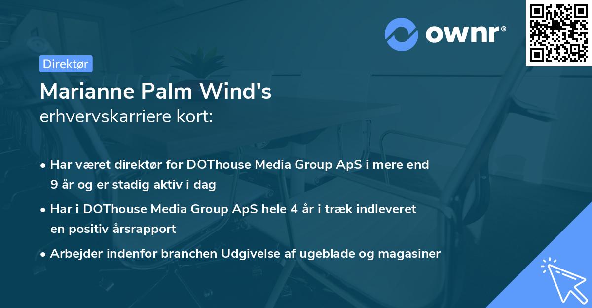 Marianne Palm Wind's erhvervskarriere kort
