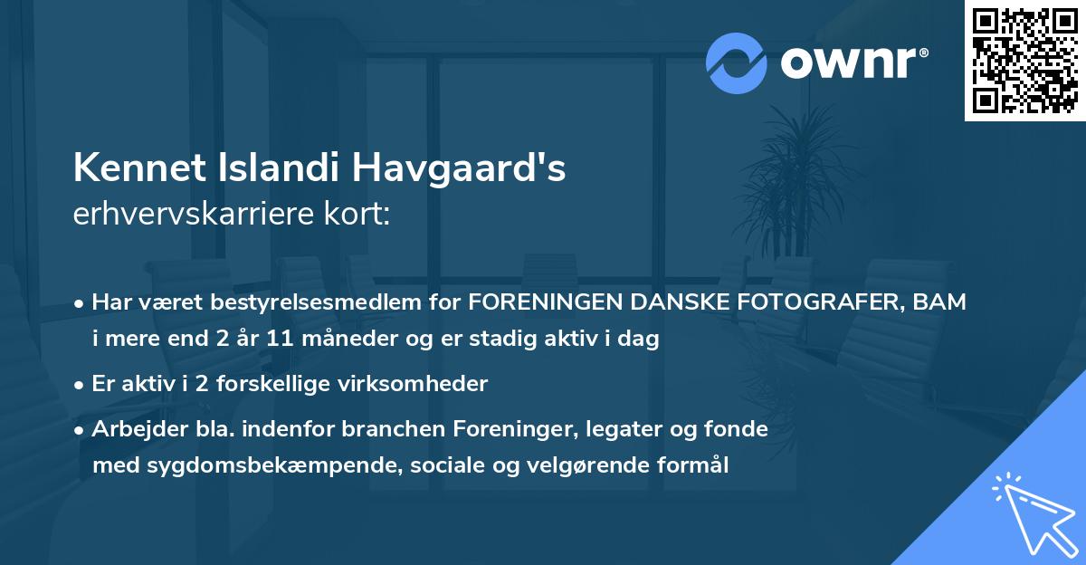 Kennet Islandi Havgaard's erhvervskarriere kort