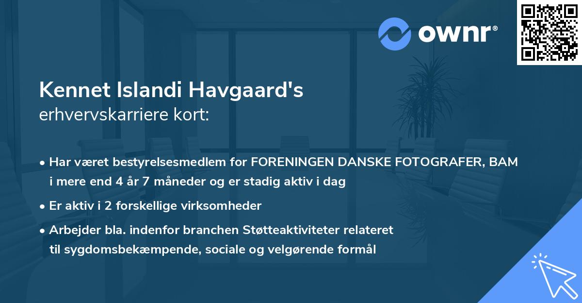 Kennet Islandi Havgaard's erhvervskarriere kort