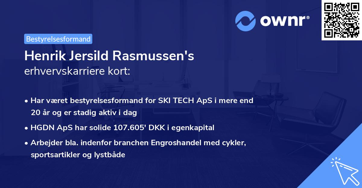 Henrik Jersild Rasmussen's erhvervskarriere kort