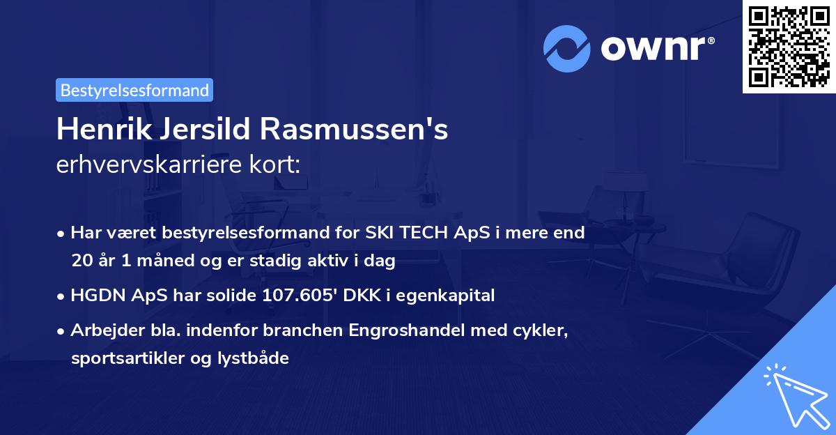Henrik Jersild Rasmussen's erhvervskarriere kort