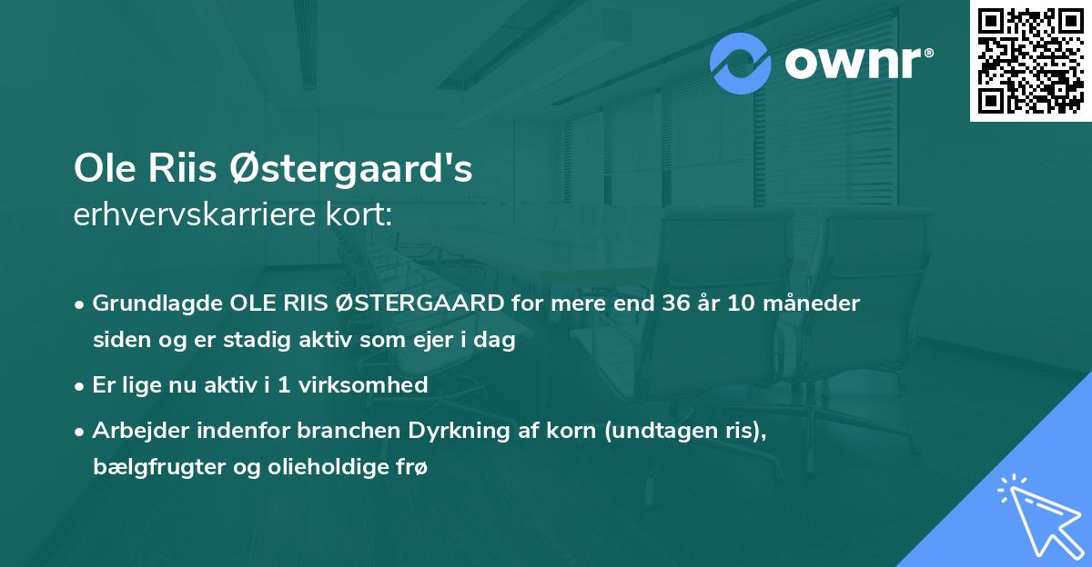 Ole Riis Østergaard's erhvervskarriere kort