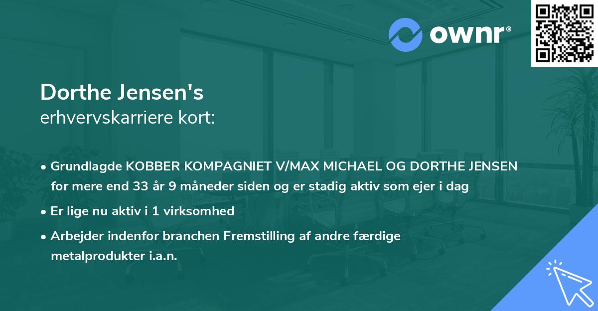 Dorthe Jensen's erhvervskarriere kort