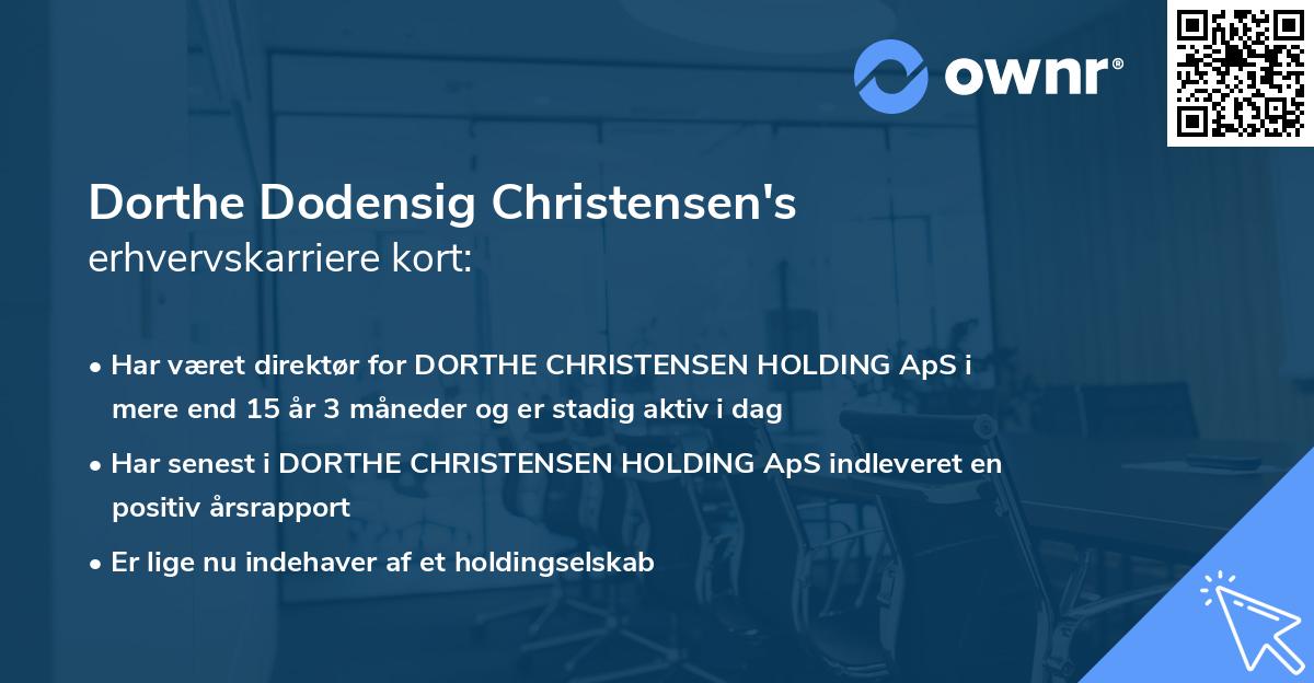 Dorthe Dodensig Christensen's erhvervskarriere kort