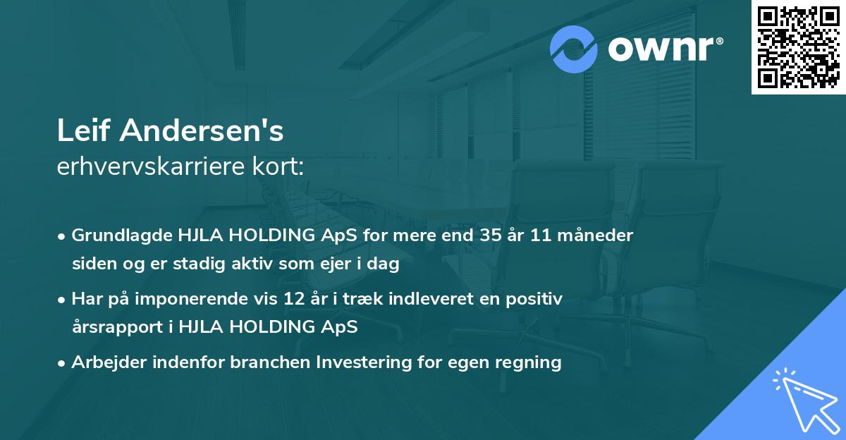 Leif Andersen's erhvervskarriere kort