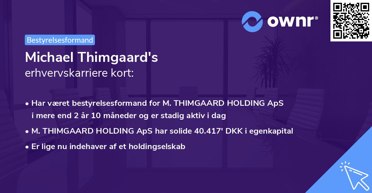 Michael Thimgaard's erhvervskarriere kort