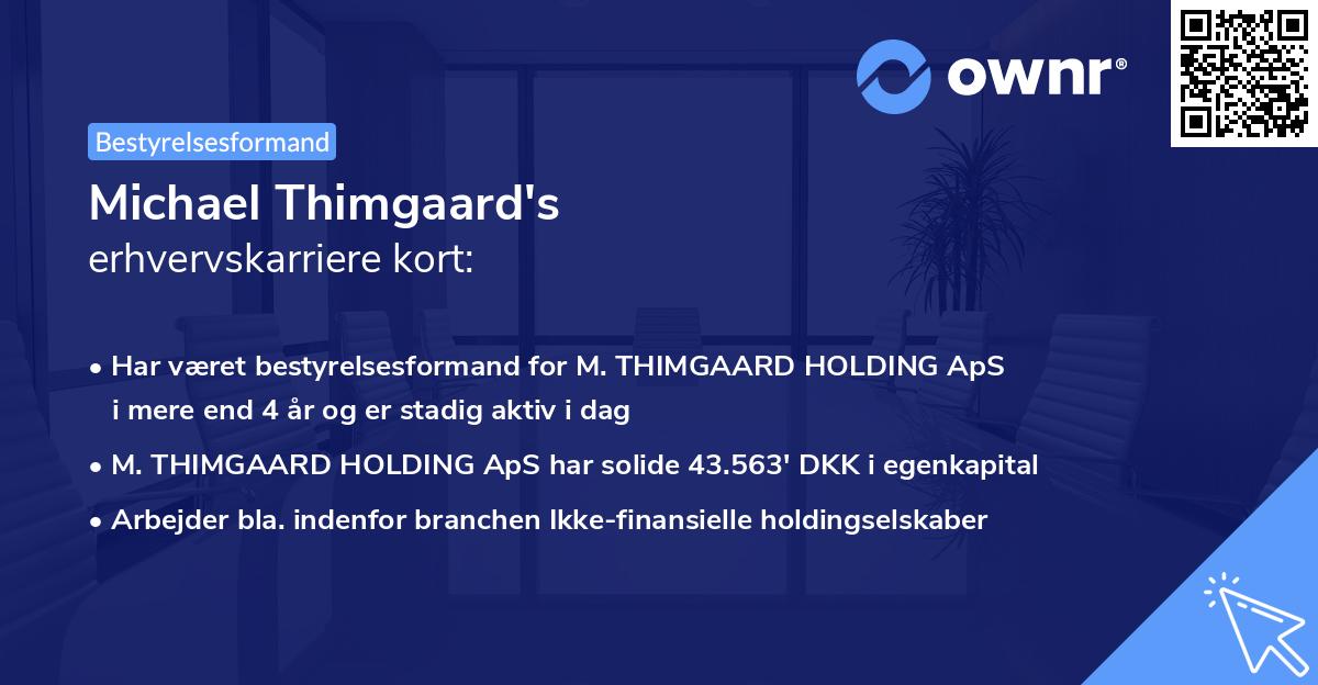 Michael Thimgaard's erhvervskarriere kort