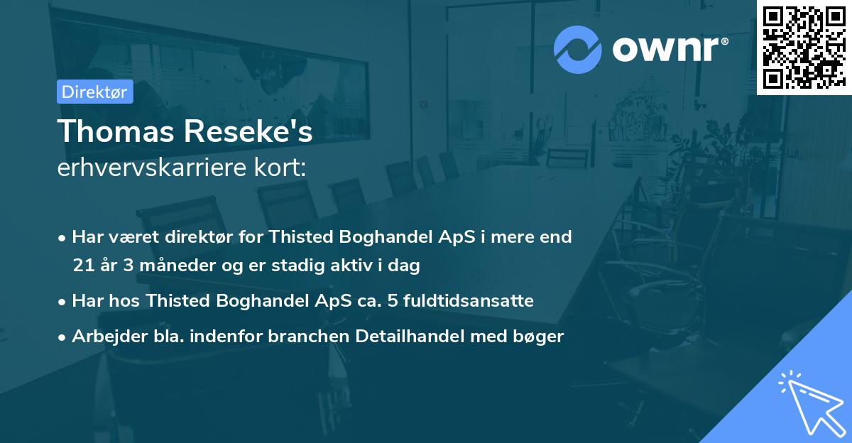 Thomas Reseke's erhvervskarriere kort