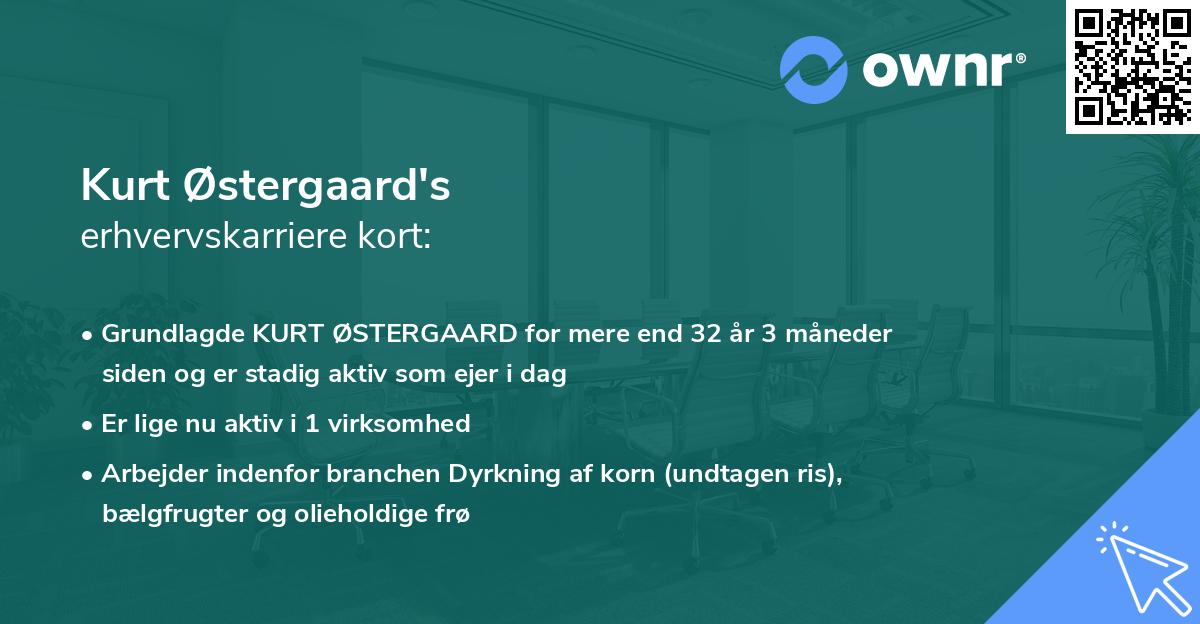 Kurt Østergaard's erhvervskarriere kort