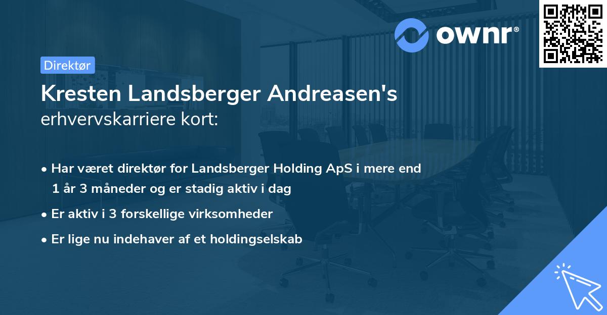 Kresten Landsberger Andreasen's erhvervskarriere kort