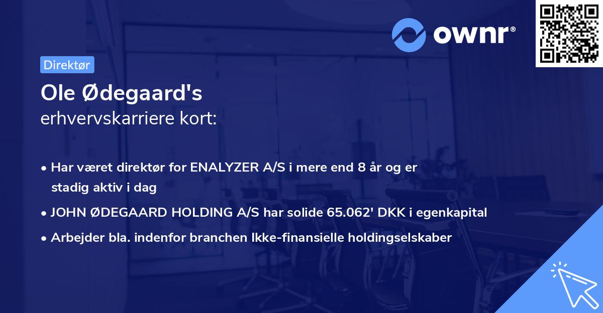 Ole Ødegaard's erhvervskarriere kort