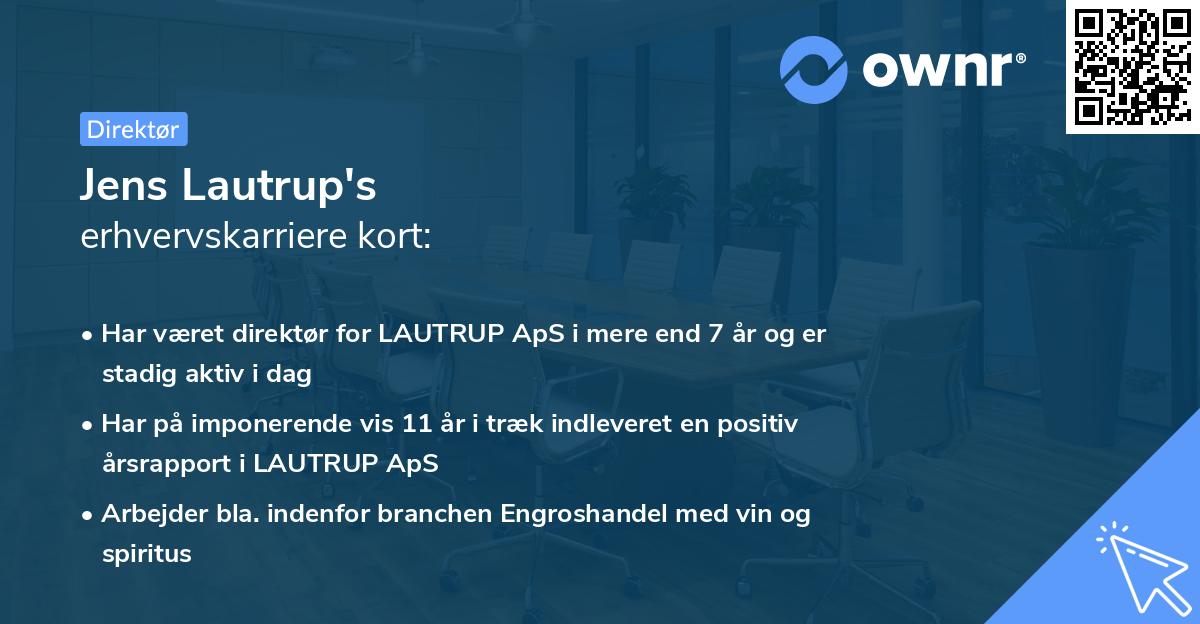 Jens Lautrup's erhvervskarriere kort